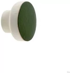 Gałka meblowa Simple White 40 Drewniana Emaliowana Ciemna Zielona E_28-WH-CZ - Klamki - miniaturka - grafika 1