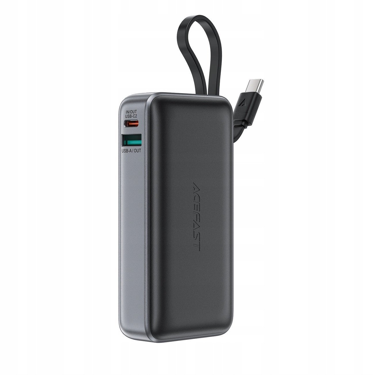 Acefast M7-10000 PD30W z wbudowanym kablem - czarny