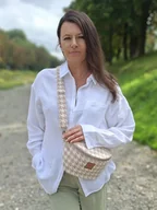 Nerki - Nerka z puchatej tkaniny w pepitkę Różowa - miniaturka - grafika 1