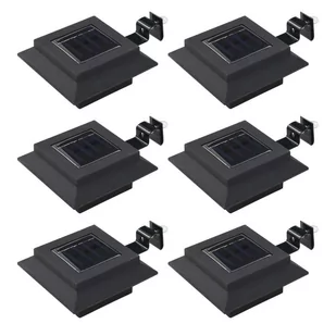vidaXL Kwadratowe lampy solarne na zewnątrz, 6 szt, LED, 12 cm, czarne - Lampy ogrodowe - miniaturka - grafika 1