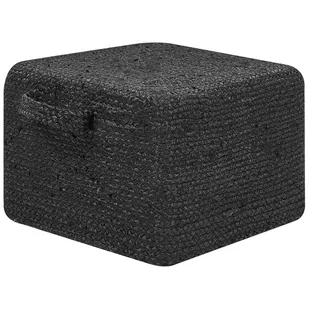 Puf z juty 45 x 45 x 30 cm czarny DHADAR - Pufy i podnóżki - miniaturka - grafika 1