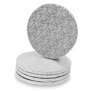 Modecor okrągły podkład pod tort srebrny 35cm - Dodatki do ciast w proszku - miniaturka - grafika 1