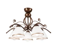 Lampy sufitowe - Żyrandol natynkowy RETRO 5xE27/60W/230V brąz patyna - miniaturka - grafika 1