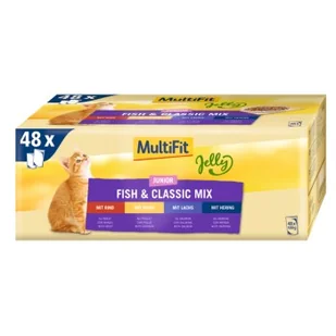 MultiFit Junior Jelly Fish & Classic Mix Zestaw mieszany 48x100 g - Mokra karma dla kotów - miniaturka - grafika 1