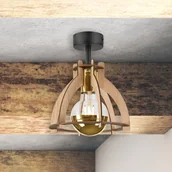 Lampy sufitowe - Lampa sufitowa Envostar Falou, dąb, Ø 25 cm - miniaturka - grafika 1