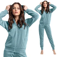 Dresy damskie - Dres damski LUNA kod 309 welur miętowy  XXL - miniaturka - grafika 1
