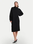 Sukienki - YAS Sukienka dzianinowa Balis 26030704 Czarny Loose Fit - miniaturka - grafika 1