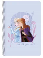 Zeszyty szkolne - Zeszyt A4 80 Kartek w kratkę Szkolny Kraina Lodu Frozen Elsa Anna Wyrywane - miniaturka - grafika 1