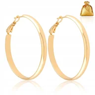 Kolczyki - Damskie Złote / Pozłacane Kolczyki Ze Stali Chirurgicznej Kółka 18K Prezent - miniaturka - grafika 1