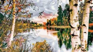 Malowanie po numerach - Las Z Widokiem Na Jezioro - Malowanie Po Numerach 40 X 30 - miniaturka - grafika 1