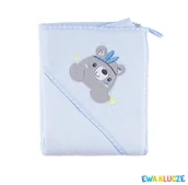 Okrycia kąpielowe dla dzieci - Okrycie Family Miś Niebieski 80x80 Ewa Klucze - Okrycie Family Miś Niebieski 80x80 - miniaturka - grafika 1