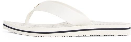 TOMMY HILFIGER Damskie japonki TH CHAIN PRINT BEACH SANDAL, BIAŁE (Kość słoniowa), 5 UK, Biała kość słoniowa, 38 EU