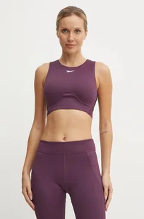 Reebok top treningowy Contour Crop kolor bordowy 100206429 - Koszulki sportowe damskie - miniaturka - grafika 1