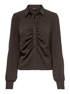 ONLY Damska bluzka Onlmette Ls Wrinkle Short Top Noos WVN, Hot Fudge, M - Bluzki damskie - miniaturka - grafika 1