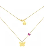 Naszyjniki - Złoty naszyjnik z motylami SWAROVSKI® CRYSTAL - miniaturka - grafika 1