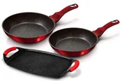 Zestawy garnków i patelni - 3 aluminiowe patelnie z powłoką granitową B3-L96 - miniaturka - grafika 1