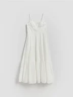 Sukienki - Reserved - Bawełniana sukienka na ramiączkach - biały - miniaturka - grafika 1