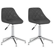 Krzesła - vidaXL Obrotowe krzesła stołowe 2 szt. szare sztuczna skóra 335394 - miniaturka - grafika 1