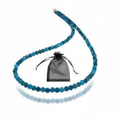 Naszyjniki - Naszyjnik Naturalny Apatyt fasetowany 4mm Niebieski Srebrne Zapięcie 43cm, bez marki, AG00000248 - miniaturka - grafika 1