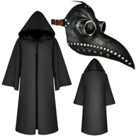 Dodatki do strojów karnawałowych - Strój Przebranie Doktor Plagi Dżuma Peleryna Maska Halloween Zestaw 170 176 - miniaturka - grafika 1