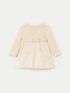 Sukienki i spódniczki dla dziewczynek - Mayoral Sukienka elegancka 2909 Beżowy Regular Fit - miniaturka - grafika 1