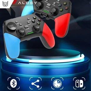 Gamepad Pad bezprzewodowy Bluetooth Alogy kontroler do gier + uchwyt na telefon Android iOS PS3 PS4 PC TV Nintendo Switch Joystick Czarny - Kontrolery gier na PC - miniaturka - grafika 12