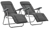 Fotele i krzesła ogrodowe - Zestaw szarych leżaków ogrodowych A3-R03 - miniaturka - grafika 1