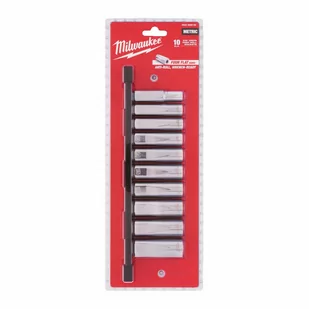 MILWAUKEE ZESTAW NASADEK 10 szt. 3/8" METRYCZNE DŁUGIE - Klucze i nasadki - miniaturka - grafika 1