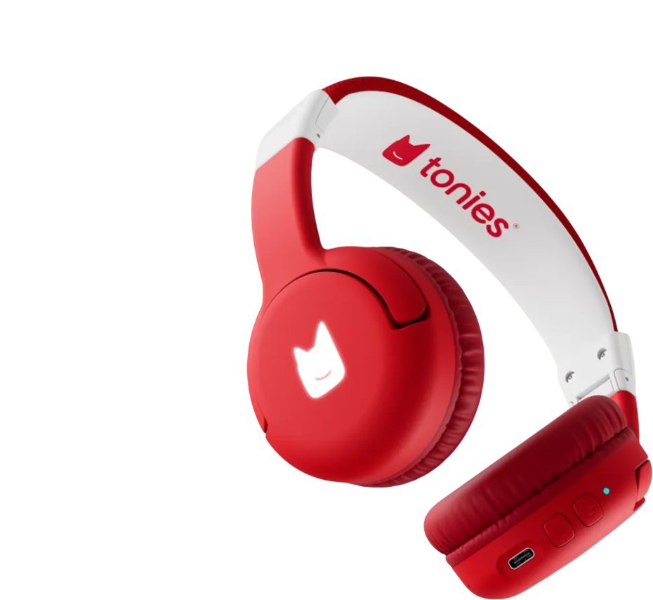 Tonies 10003269 słuchawki/zestaw słuchawkowy Bezprzewodowy Opaska na głowę Muzyka/dzień powszedni USB Type-C Bluetooth Czerwony, Biały