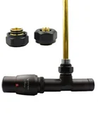 Zawory i kraniki - Zawór termostatyczny zespolony 50mm UNICO czarny strukturalny lewy Pex - miniaturka - grafika 1