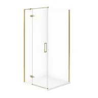 Kabiny prysznicowe - Kabina prysznicowa Cersanit Jota 80x80x195 kwadratowa złoty transparentne z brodzikiem tako slim 4cm biały mat S601-369 - miniaturka - grafika 1