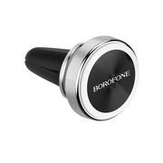 Uchwyty samochodowe do telefonów - BOROFONE Borofone uchwyt samochodowy magnetyczny na kratkę aluminium srebrny BFO-BH6-S - miniaturka - grafika 1