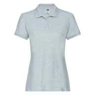 Koszulki i topy damskie - Koszulka damska Premium Polo Fruit of the Loom - Heather Grey XL - miniaturka - grafika 1