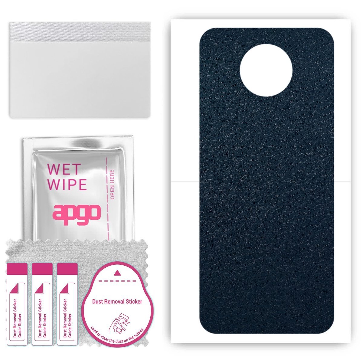 Folia naklejka skórka strukturalna na TYŁ do Nokia G10 - Skóra Granatowa - apgo SKINS