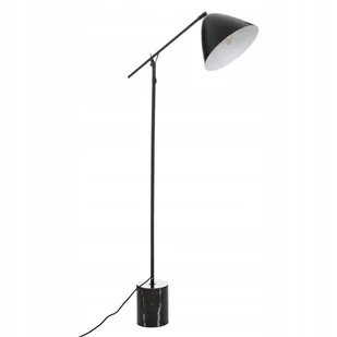 LAMPA Podłogowa CZARNA Żuraw na WYSIĘGNIKU Marmurowa Podstawa 145cm LOFT - Lampy stojące - miniaturka - grafika 1