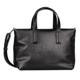Torebki damskie - TOM TAILOR Thessa damska torba na ramię Shopper z zamkiem błyskawicznym, mała, czarna, czarny, S, casual - grafika 1