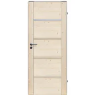 Drzwi wewnętrzne - Drzwi wewnętrzne drewniane świerkowe surowe łazienkowe Skogen 70 prawe - miniaturka - grafika 1