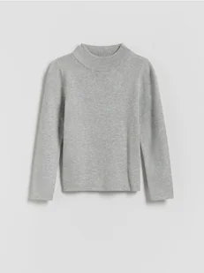 Reserved - Gładki sweter z wiskozy - jasnoszary - Swetry dla dziewczynek - miniaturka - grafika 1