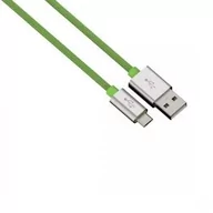 Kable USB - Kabel data/sync "color line" micro usb aluminium 1m zielony - miniaturka - grafika 1
