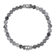 Bransolety męskie - Bransoletka męska z szarym jaspisem. - miniaturka - grafika 1