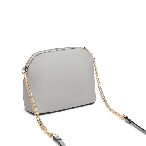 Miss Lulu Damska torba crossbody, elegancka torba na ramię hobo, pasek na ramię z lekkim złotym łańcuszkiem, rozmiar M, szary