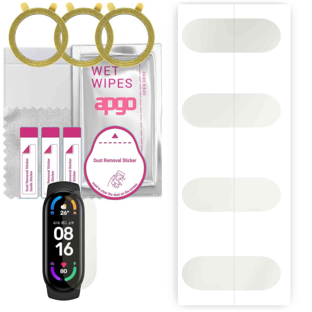 3x Folia hydrożelowa MATOWA do Xiaomi Mi Band 6 - apgo Smartwatch Hydrogel MATTE Protection Ochrona na ekran smartwatcha