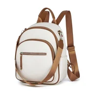 Torebki damskie - Miss Lulu Mały plecak damski, plecaki szkolne, ze skóry PU, mały wodoszczelny, plecak miejski, torebka mini, elegancka torba na czas wolny, do szkoły, na podróż, do pracy, beżowy, jeden rozmiar - miniaturka - grafika 1
