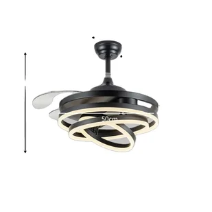 Wentylator sufitowy z oświetleniem LED, zdalne sterowanie, funkcja ściemniania, czarny, trójkolorowe ściemnianie RC - Wentylatory sufitowe - miniaturka - grafika 1