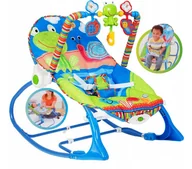 Leżaczki i huśtawki - Leżaczek Bujaczek Melodie Wibracje do 18 kg ŻABKA - miniaturka - grafika 1