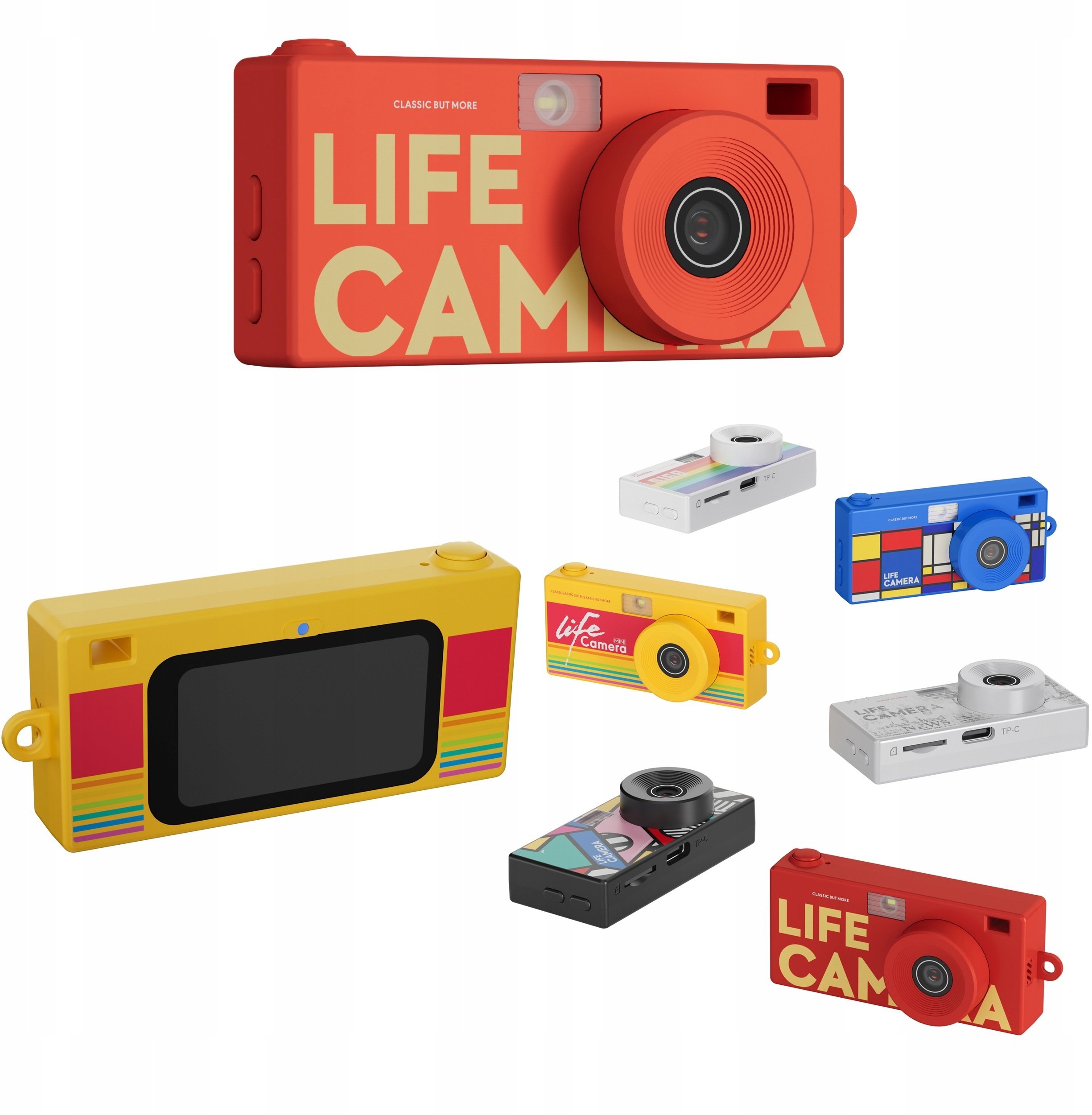 Xrec X9 Mini Aparat Kamera Retro Video 2k Wisiorek Breloczek + Karta 32gb / Xrec X9 / Czerwony