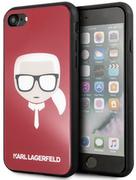 Etui i futerały do telefonów - Karl Lagerfeld Karl's Head Double Layers Glitter Case - Etui iPhone 8 / 7 (Red) - miniaturka - grafika 1