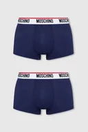 Majtki damskie - MOSCHINO Granatowe bokserki męskie 3PACK - Moschino - miniaturka - grafika 1
