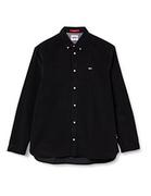 Koszule męskie - Tommy Hilfiger Męska koszula TJM Solid Cord Casual, czarna, XXL, Czarny, XXL - miniaturka - grafika 1