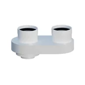 Kominy i akcesoria - Onnline Rozdzielacz systemu PP PP płaski DN60/100mm x 80/80mm z uszczelką [EPDM] - miniaturka - grafika 1